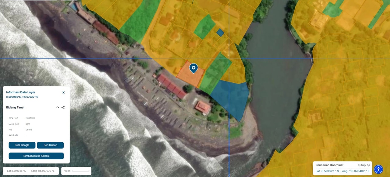 YEH GANGGA, Rare 990 m² Beachfront Land