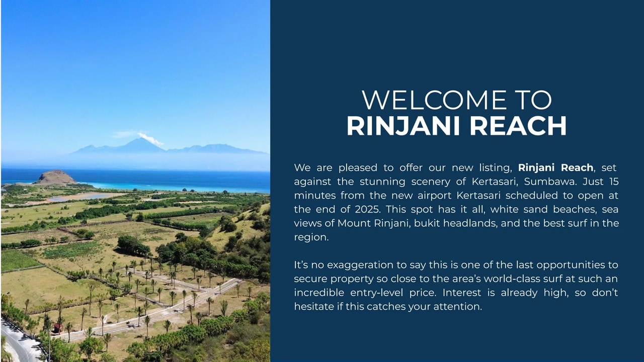 WEST SUMBAWA, Rinjani Reach, 600m² Land
