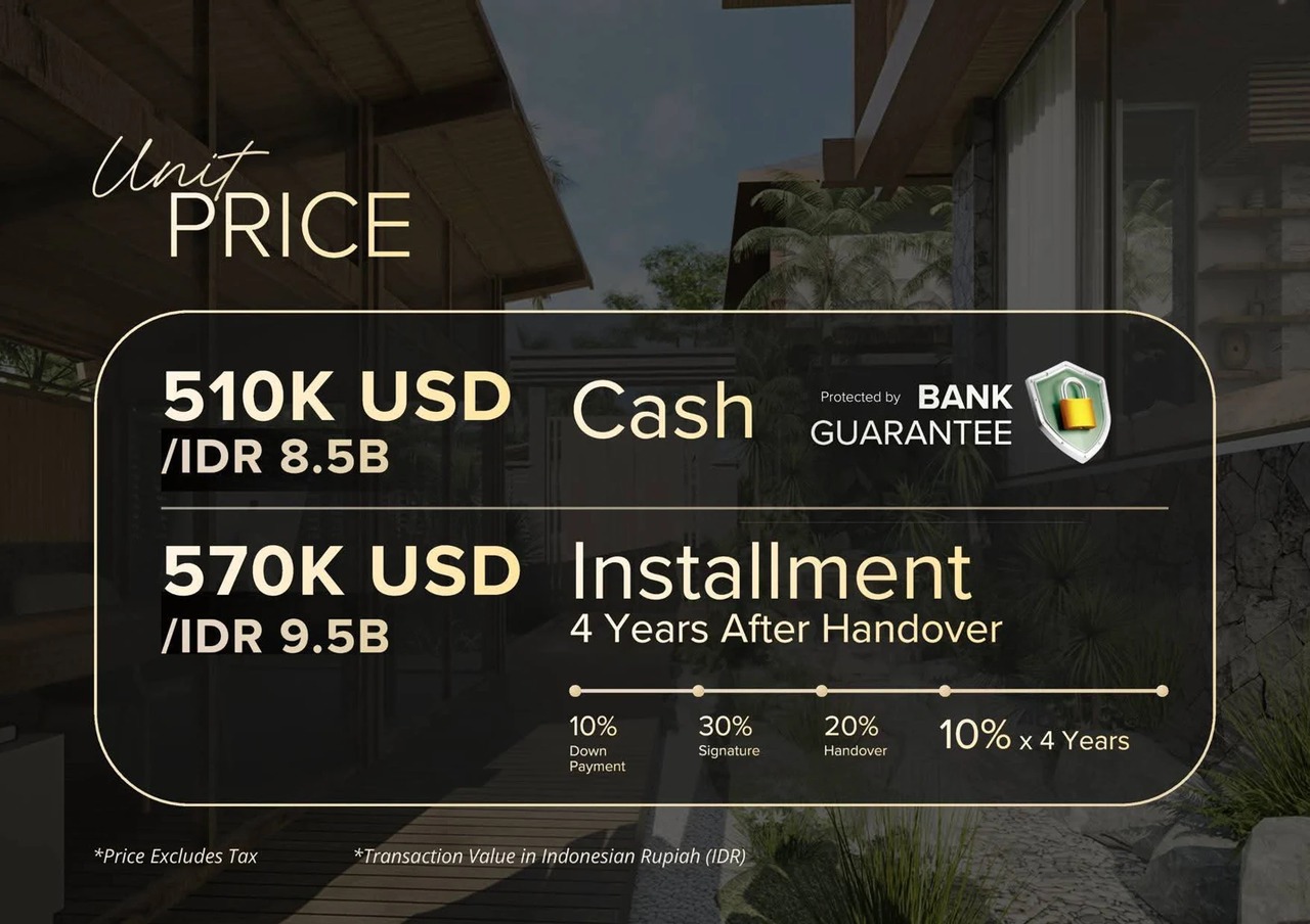 LEASEHOLD OFFPLAN VILLA 4 BEDROOM UMALAS