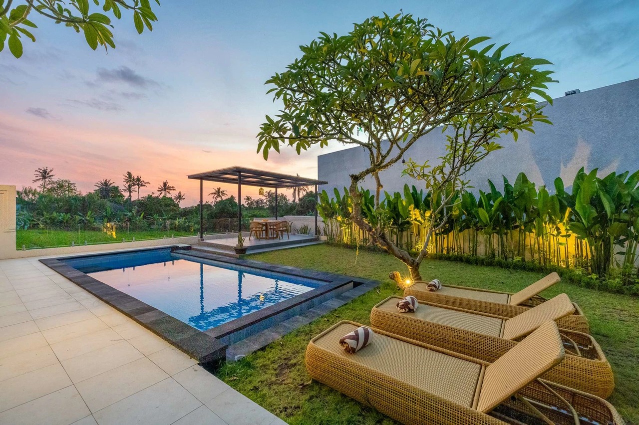 Breezy 3BR Villa w/ Rice Views and Spa A