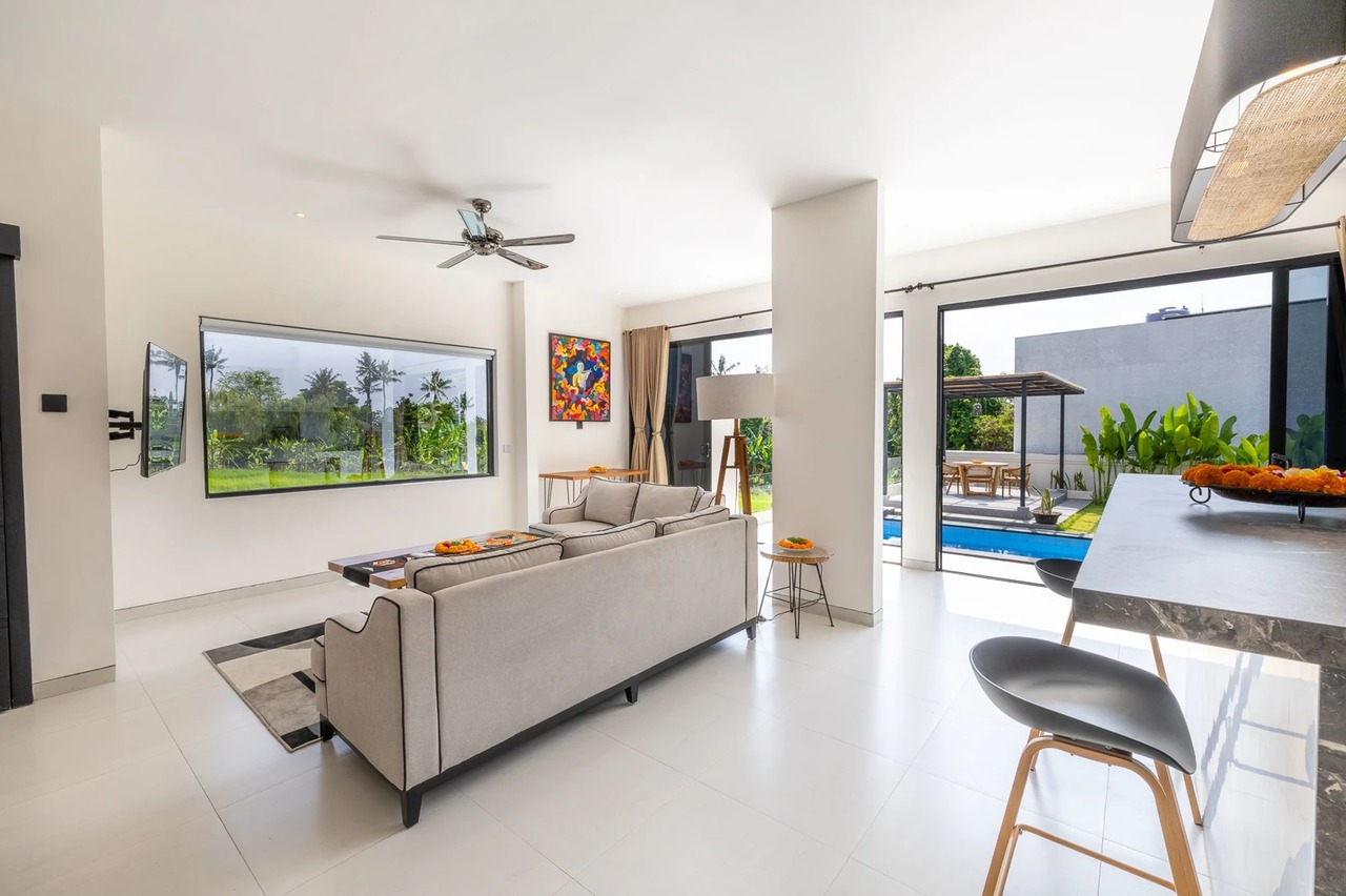 Breezy 3BR Villa w/ Rice Views and Spa A