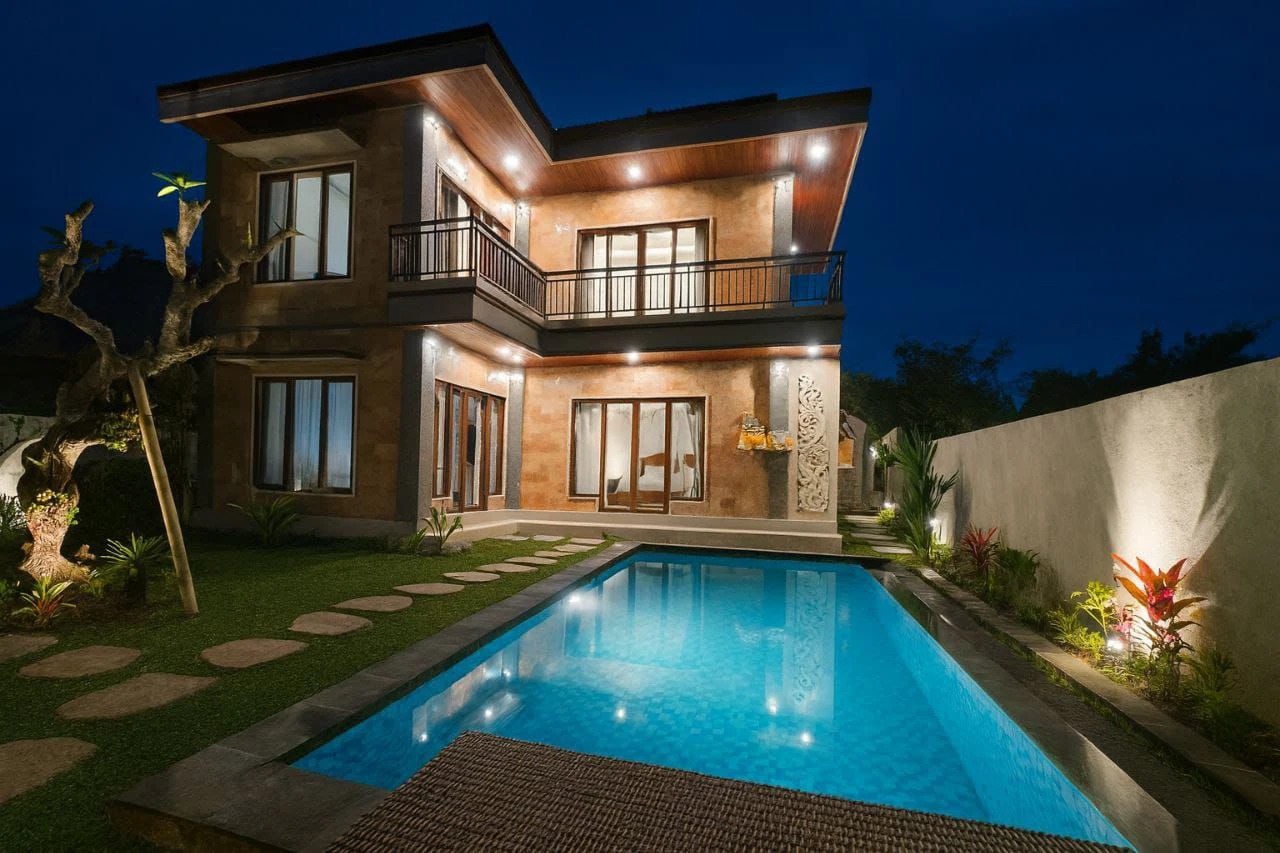 Modern 2BR Villa w/ Rice Field & Sunset 
