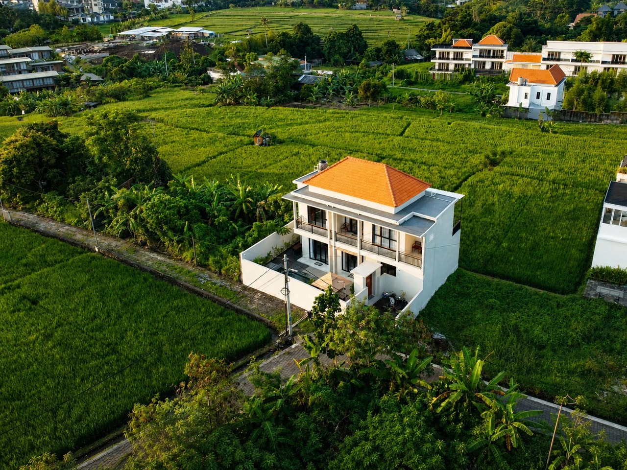 Good Karma Villa Pool and Rice Fields